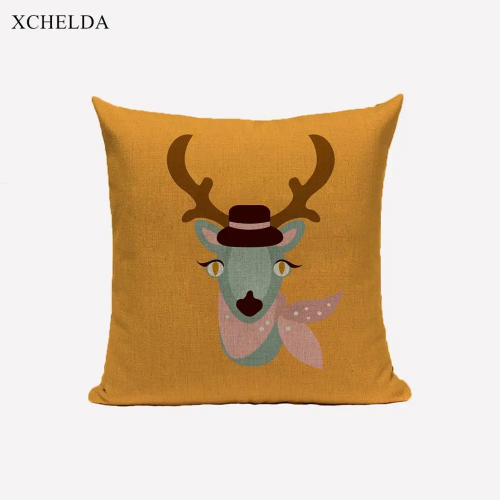 Cushion Cover Animal Nordic Style Decorative throw Pillow Case 45*45 Linen Pillowcase for Modern Home Decoration Sofa