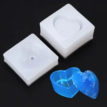 

New Silicone Mold Mirror Storage Box Bottle DIY Jewelry Making Organizer Case Bottle Tools UV Epoxy Resin Handmade Crafts Heart