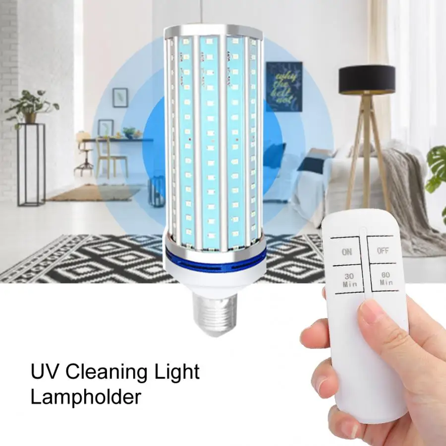 

UV Cleaning Light Lampholder UV Sterilizer Lamp Holder Remote Control Replacement Part for E27 60W UV Ozone Cleaning Light