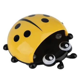 

1PC Ladybug Toothbrush Holder Toiletries Bathroom Toothpaste Holder Wall Suction Hooks Tooth Brush Container Organizer