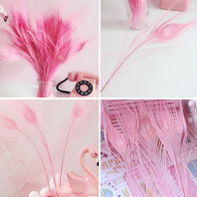Розовый павлин перо волос Фламинго Топпер для торта «С Днем Рождения» Павлин День рождения кекс топперы Премиум Свадебный декор