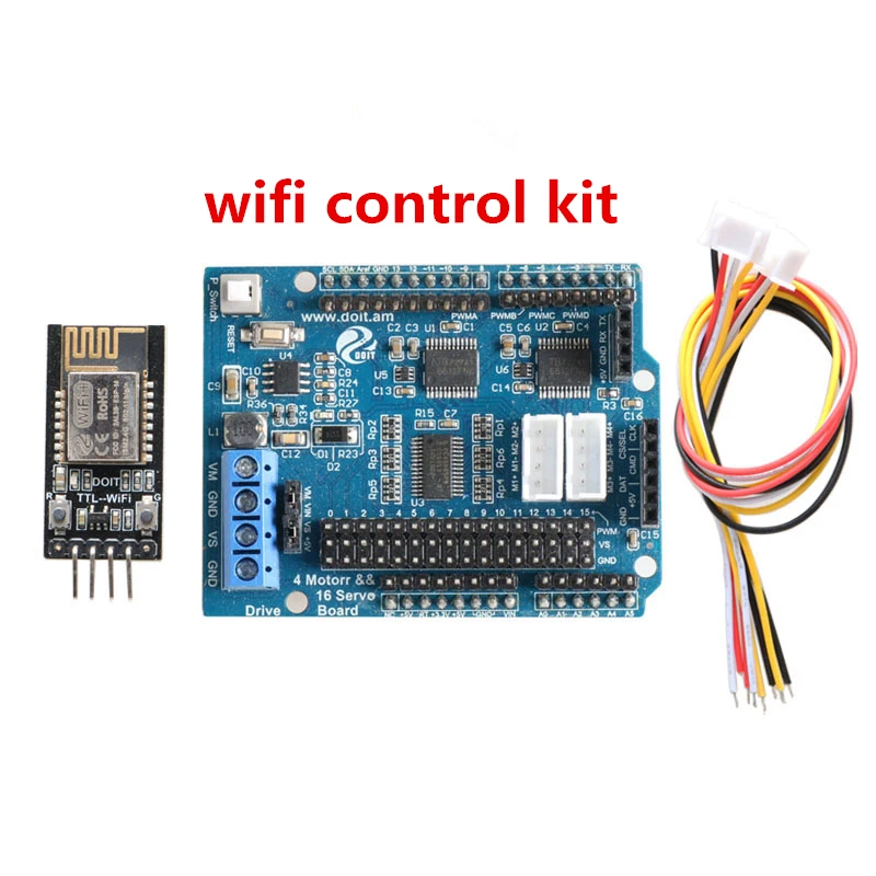 SZDOIT Wi-Fi/Bluetooth/ручка Управление комплект 2/4-канал двигатель постоянного тока и 16-канальный Серво привод доска для RC робот Запчасти для Arduino