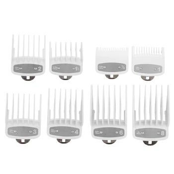 

8pcs Professional Hair Clipper Guide Combs, 8 Sizes Attachment Guide Comb, Haircut Positioning Comb Limit Comb