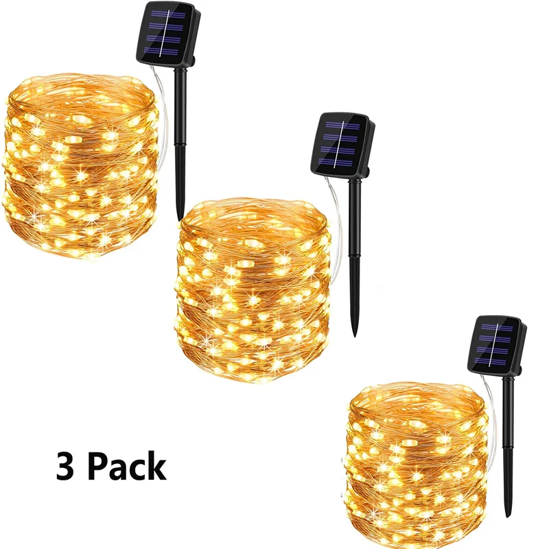 Solar String Lights Outdoor 200 LED 8 Modes Solar Powered Fairy Lights Waterproof Copper Wire Twinkle Lights for Garden Wedding solar led street light Solar Lamps