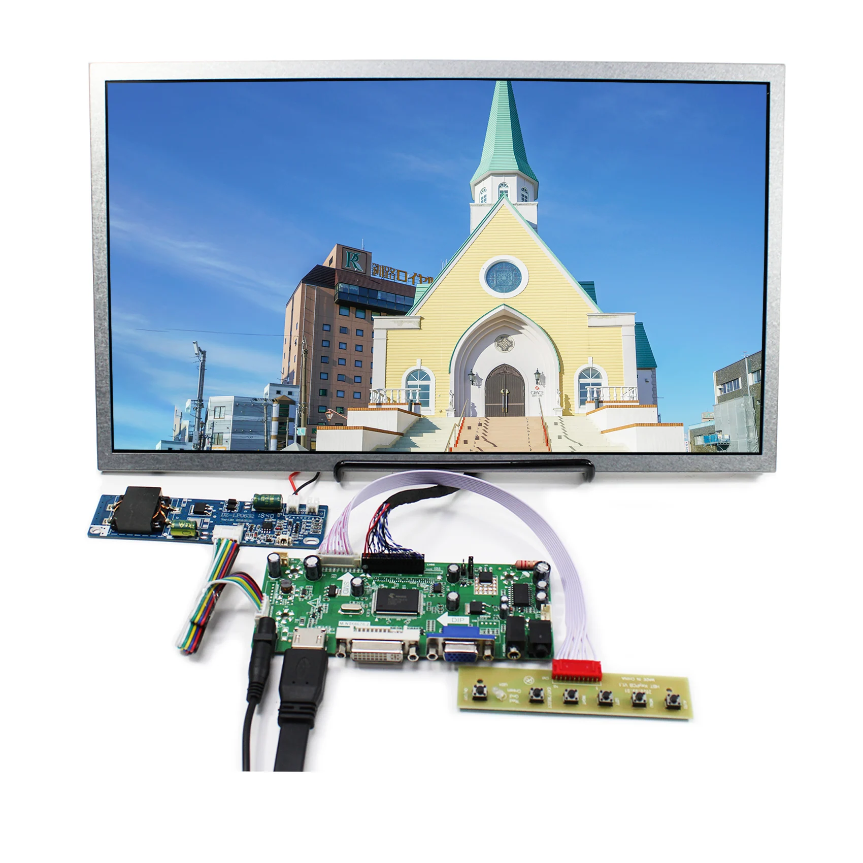 

15 6inch 1920x1080 FHD Screen Brightness 1000nit Outdoor Display Sunlight Readable LCD with HD-MI DVI VGA AUDIO LCD Driver board