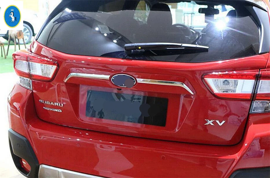 Yimaautotrim яркий авто аксессуар задний багажник верхняя полоса стример Крышка Накладка для Subaru XV Crosstrek