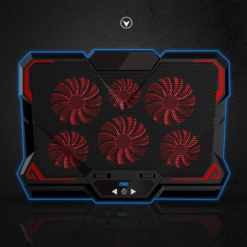 

Laptop Cooler Pad Six Fans LED Screen Cooing Holder Stand Gaming/Working Notebook Mat