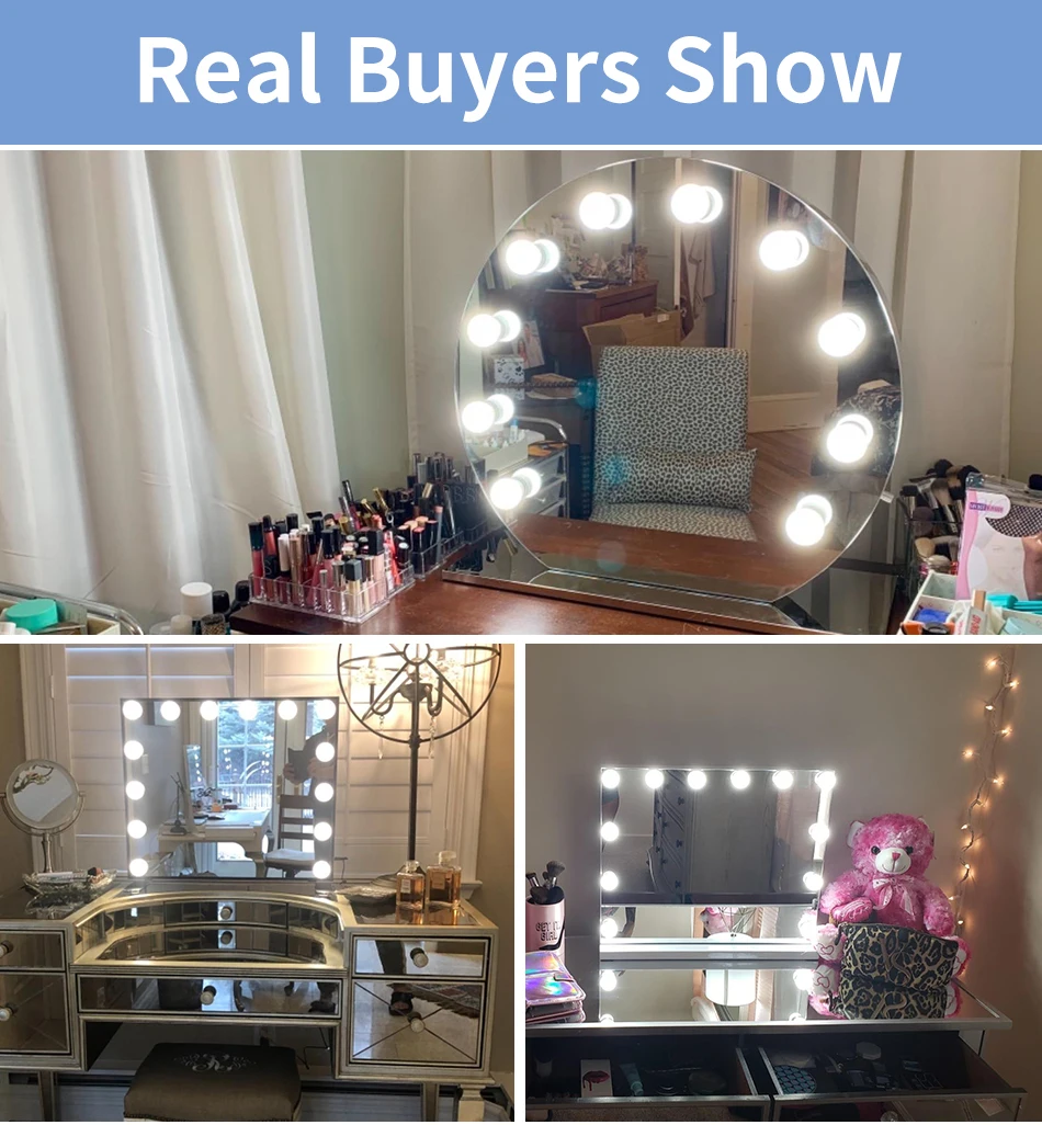 12V Led Cosmetic Mirror With Light Makeup Mirror Lamp Bulbs USB Dimming Led Wall Lamps For Dressing Table Dressing Room Lighting