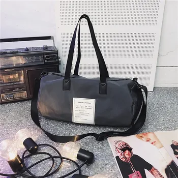

Brand women's bag 2019 sports fitness bag men's and women's yoga training cylinder bag large portable short-distance travel bag