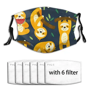 

Funny Sloths Windproof Breathable Anti Haze Print Face Masks Cute Masks Fabric Protective PM2.5 Masks Proof Haze