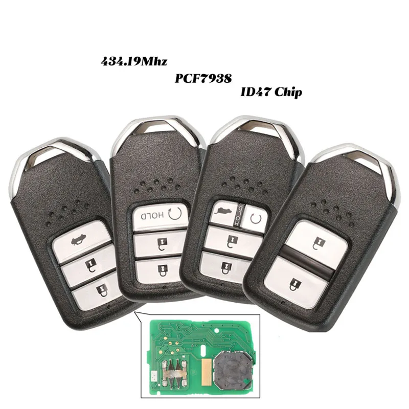 Jingyuqin 2/3/4 BTN дистанционный умный Автомобильный ключ 434 МГц FSK для Honda Greiz Fit City Jazz XRV