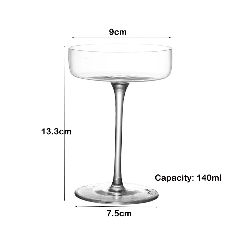 Flat Cocktail Martini Glasses - Set of 4 – Your Magic Mug