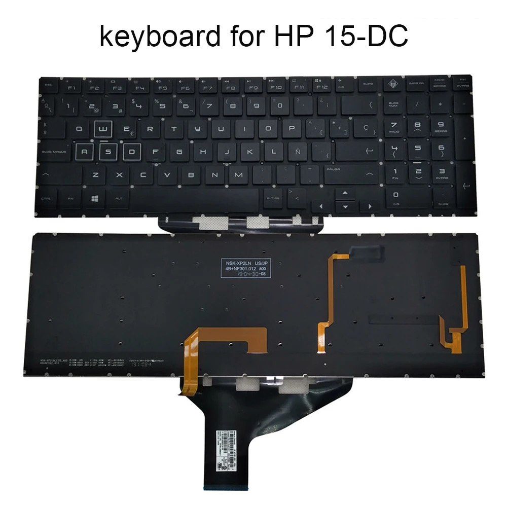Teclado Retroiluminado Latino Espanhol Rgb para hp Omen 15-dc 15-dh Dc0002tx Dc0010ng L50880071 la es Espanha Teclados Retroiluminação Colorida