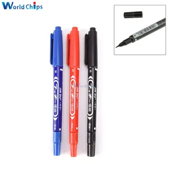 

BlUE RED BLACK CCL Anti-etching PCB Circuit Board Ink Marker Double Pen For DIY PCB Repair CCL Printed Circuit Diagram Pen
