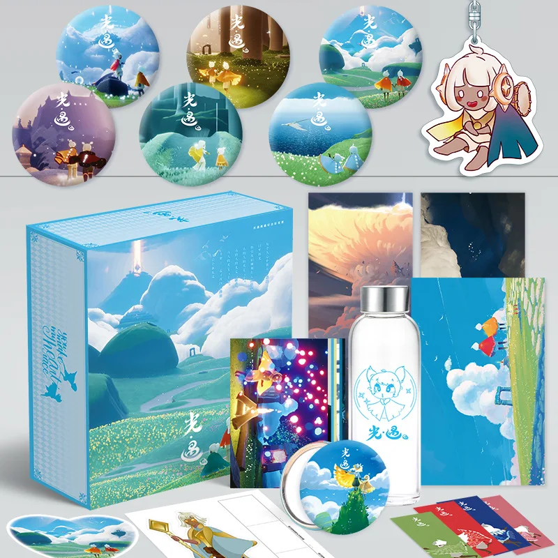 2022 Anime Sky:Children of Light Gift Box Toys Keychain Badge Pins Postcard Water Cup Bookmark Mirror Poster Fridge Stickers |