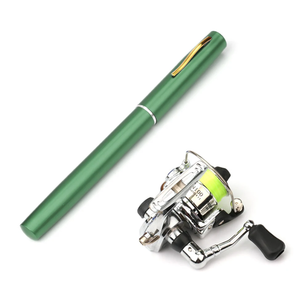 Meterk Pocket Collapsible Fishing Rod Reel Combo Mini Pen Fishing Pole Kit  Telescopic Fishing Rod Spinning Reel Combo Kit