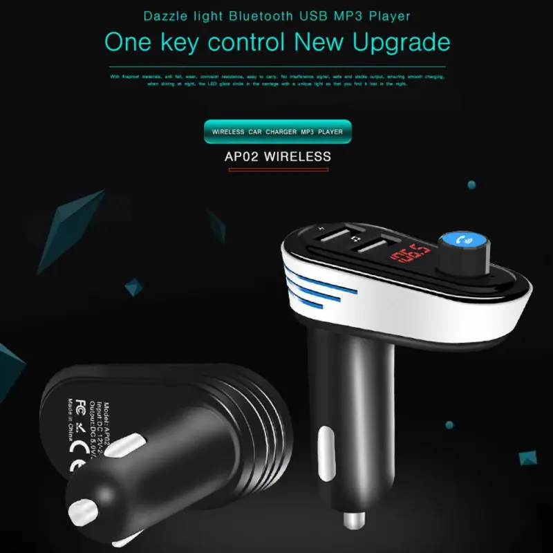 Автомобильное зарядное устройство с двумя USB, 5 В, 3,1 А, Bluetooth, гарнитура, автомобильный комплект, беспроводной Автомобильный MP3 аудио плеер, fm-передатчик