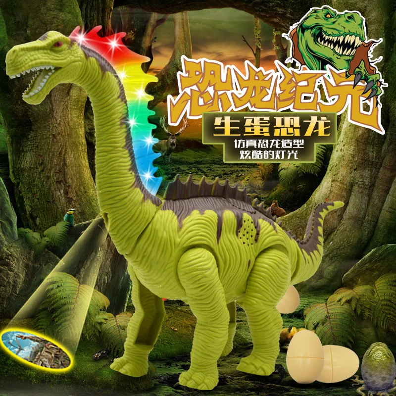 Большой размер Электрический светильник с изображением динозавра и проецированием в виде яиччницы и звука бронтозавзавра, модель