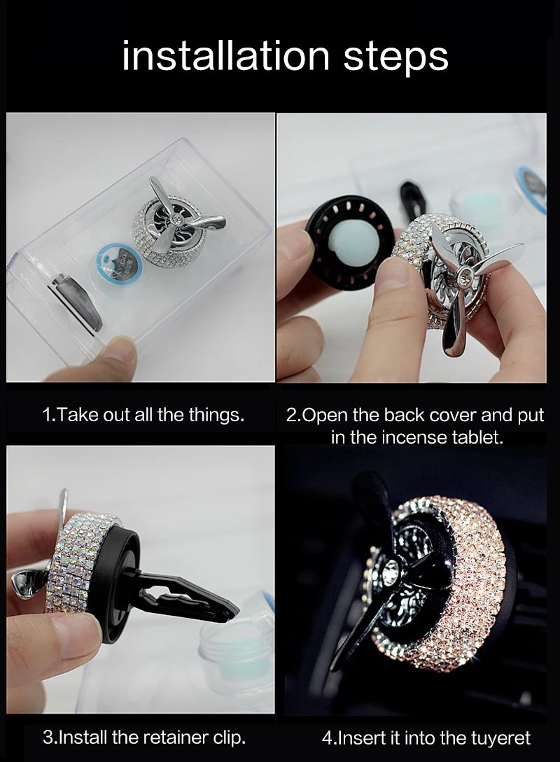 Solid Air Freshener Perfume for Car Air Conditioner Vent Clip Fan Ocean Smell Scent Fragrance Men Women Crystal Auto Accessories