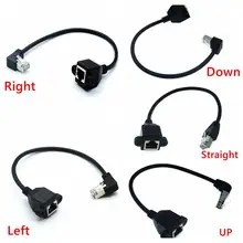 High Quality 30cm UP Down Right Angled 90 Degree 8P8C FTP STP UTP Cat5 RJ45 with screw Lan Ethernet Network Extension Cable 1ft