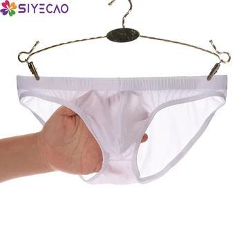 

Men's Sexy Briefs Ultra-thin Underpants Transparent Men's Ice Silk Underwear Mid Waist Breathable Male Panties Shorts Lingerie