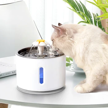 Pet Dog Cat Water Fountain Electric Automatic Water Feeder Dispenser Container LED Water Level Display 2