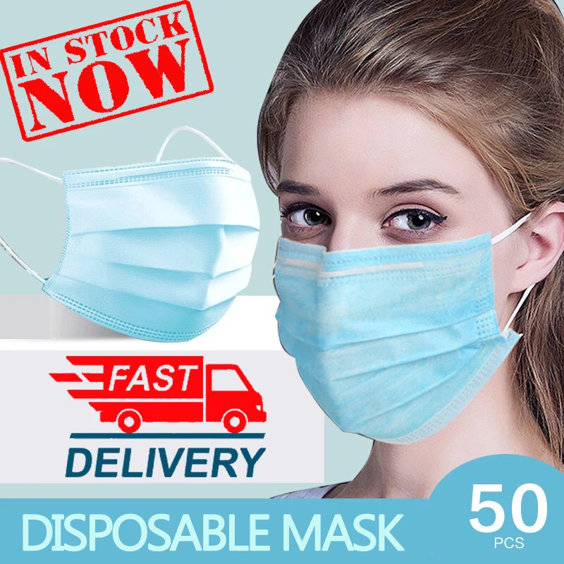 

50PCS KF94 Face Masks Disposable 3 Layers Dustproof Mask Facial Protective Cover Masks Set Anti-Dust Surgical Salon Earloop Mask