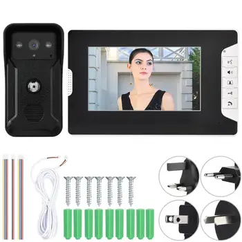 

100-240V 7inch Wired Color Video Intercom Doorbell Night Vision Rain-proof Door Bell Smart Doorbell