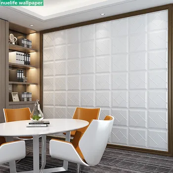 

Pink 3d foam wall stickers TV background wall soft package wallpaper living room bedroom waterproof anti-collision foam sticker