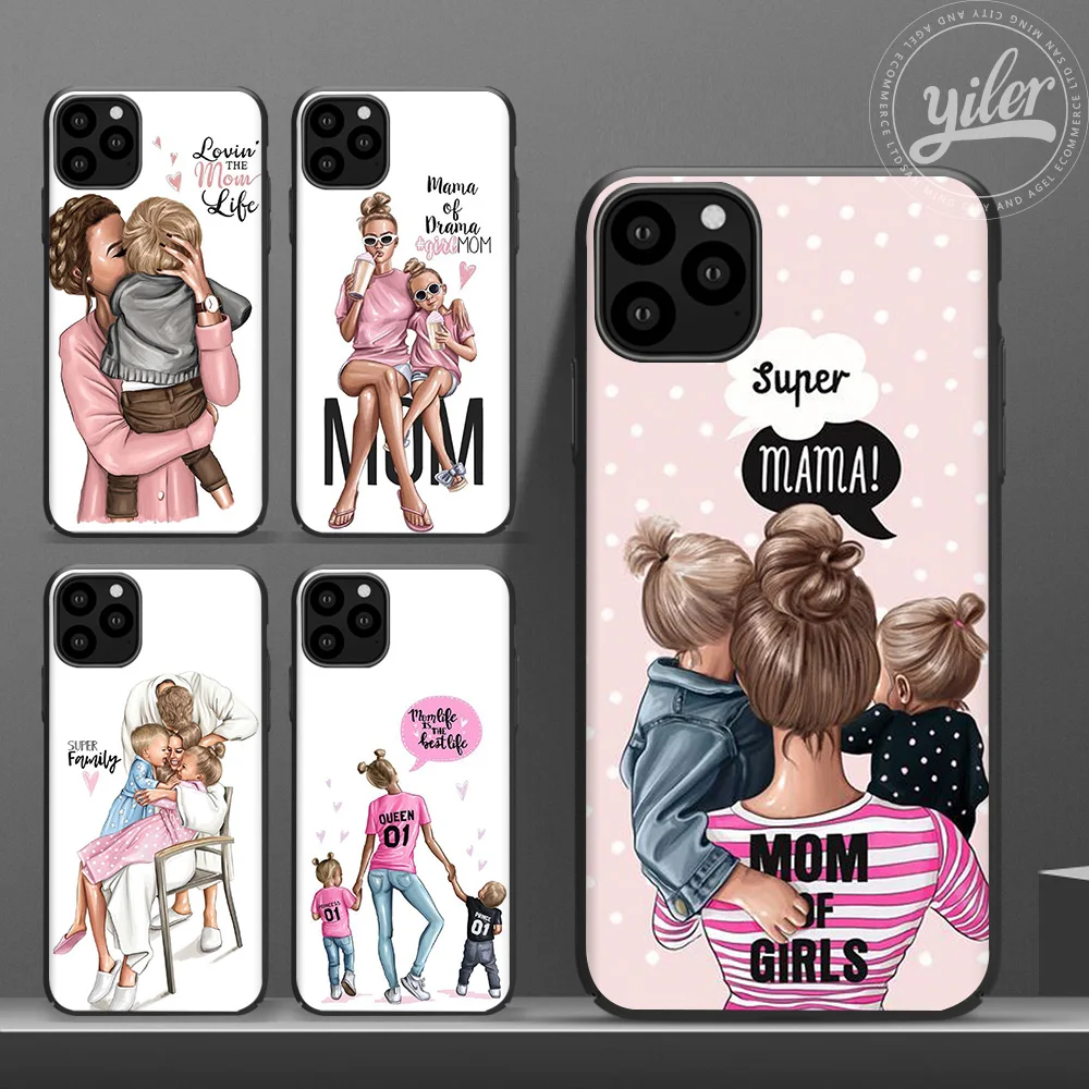 Чехол Super Mom для iPhone 7, 8 X, XR, XS, 11 pro, Max, чехол для девочки, ребенка, женщины, мамы, чехол для Apple iPhone 6 S, 8, 7, 6 S Plus, 5, 5S, чехол для телефона