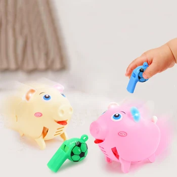 

Running Pig Pet Teasing Squeak Chew Toy Plastic Puppy Toy Sound Voice Cartoon Pig Toy with Music Voice Control Toys for Children