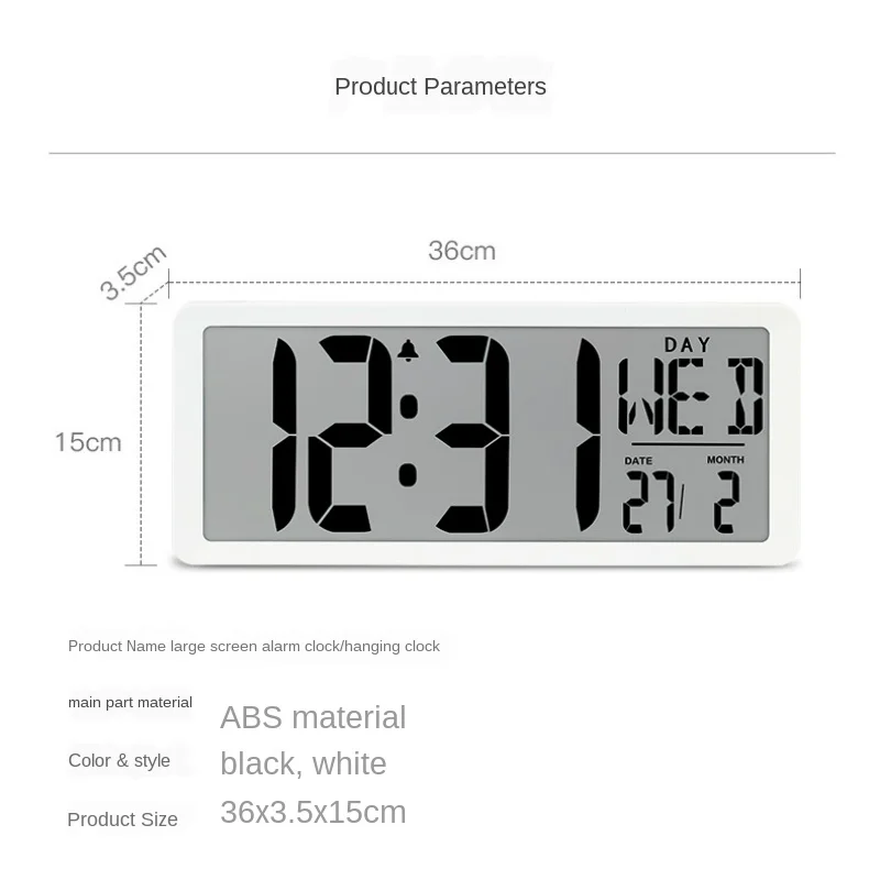 LED Digital Wall Clock Large Number Time Display Alarm Clock with Date Temperature Table Desk Watch Electronic Clocks Home Decor