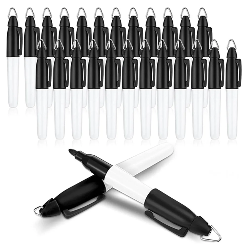 Mini Permanent Markers with Clips Golf Ball Marker Pen Black Ink Pens for Office School Supplies Triangle Buckle Iron Hook Mark permanent marker pen marker pens permanent marker permanent markers pen marker paint marker pen markers pen marker pen art marker pens art markers