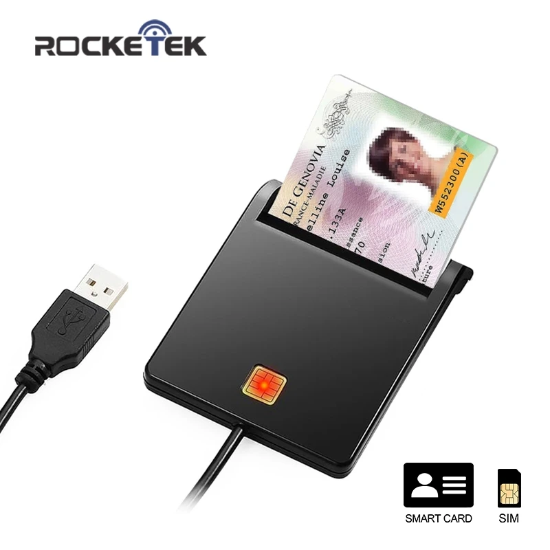 Rocketek USB 2 0 считыватель смарт карт CAC ID банк sim карта разъем cloner кардридер адаптер