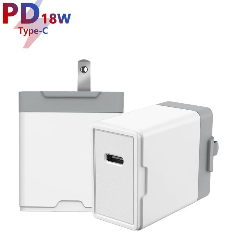 

18W Power Charger USB Type-C Wall Charger Foldable US Version Plug For Xiaomi SamSung LG Google Pixel Phones