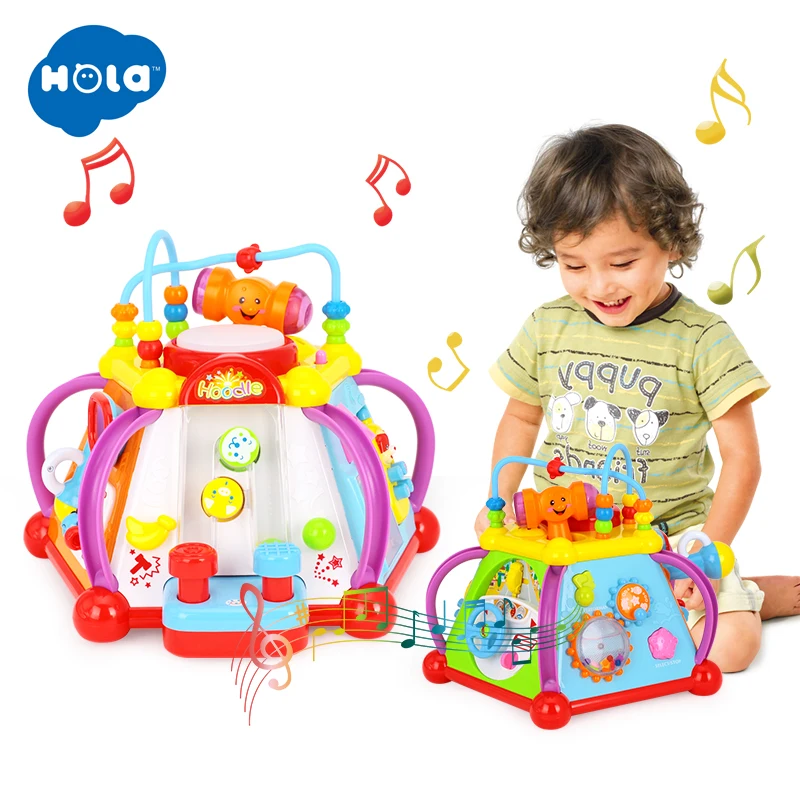 HOLA TOYS 806 детские игрушки музыкальные развивающий куб игровой центр с 15 функциями