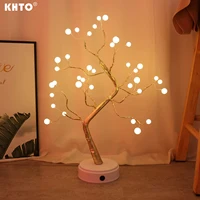 Lâmpada led árvore com fio de cobre 3d, luz noturna com usb 108 para decoração, natal, feriado, quarto, interior, crianças, bar, luz de fadas