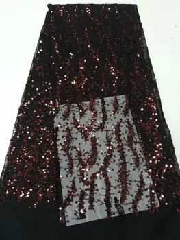 

5 yards high quality with feather embroidered net tulle mesh lace gold french sequins lace fabrics for wedding dress