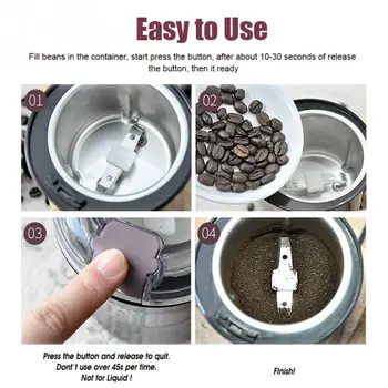 

150W 220V Electric Coffee Bean Grinder Herbs Spices Nuts Grinding Mill Machine A6HB