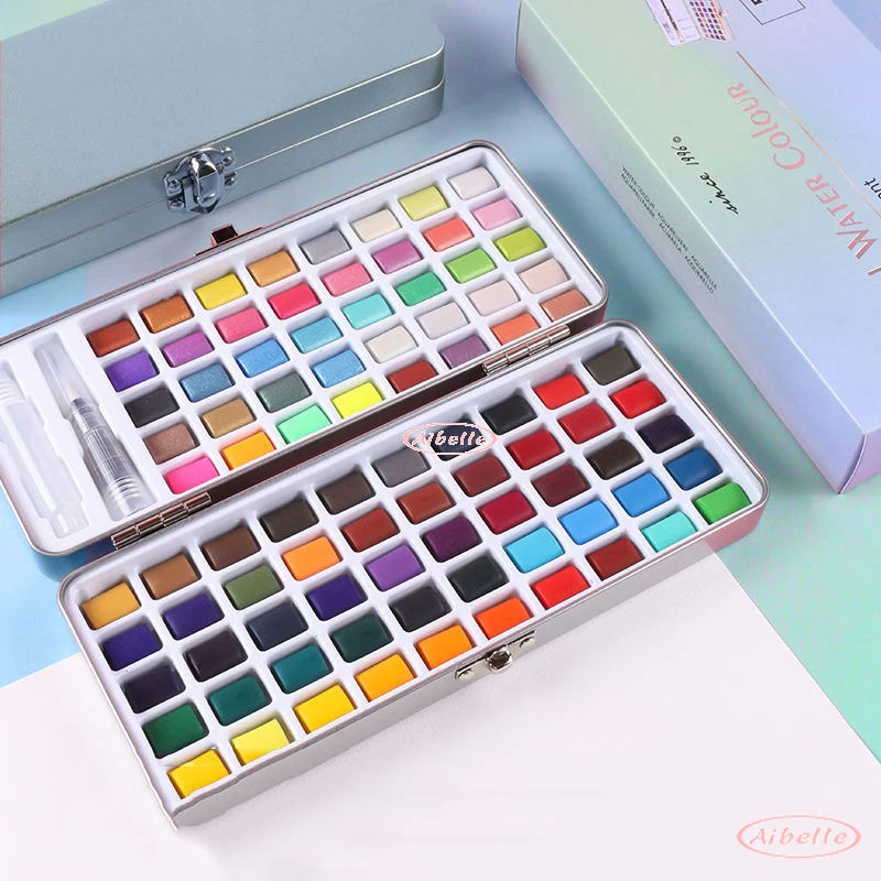 Professional Solid Watercolor Paints Set 50/72/90/100 Colors Artist Water Coloring Paint for Drawing Art Paint Art Supplies