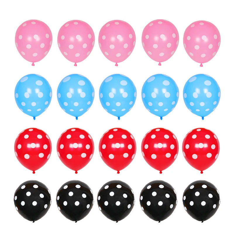 

20pcs 12inch Color Polka Dot Latex Balloon Mickey Minnie Mouse theme birthday globos wedding baby shower party decor supplies