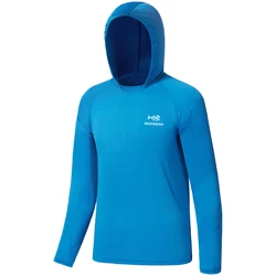 BASSDASH Youth UPF50+ Performance T Shirt with Hood Long Sleeve Fishing Hiking Sun Shirt FS03Y Lightweight Quick Dry Sailing