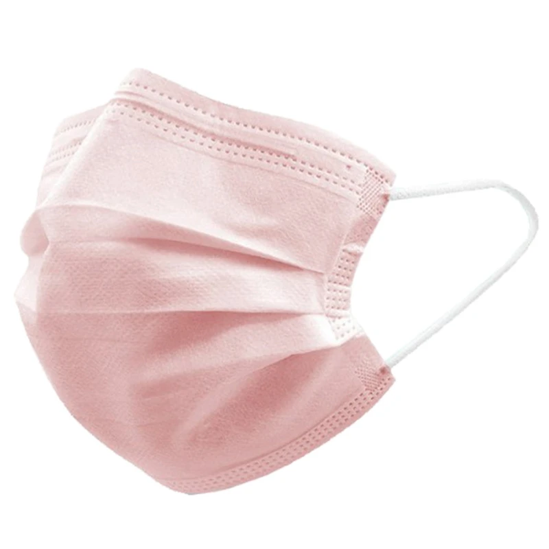 

Hot kf-150Pcs Disposable Face Masks Mouth Mask 3 Layers Anti Dust Masks Mask Prevents Droplets Spreading Pink Masks