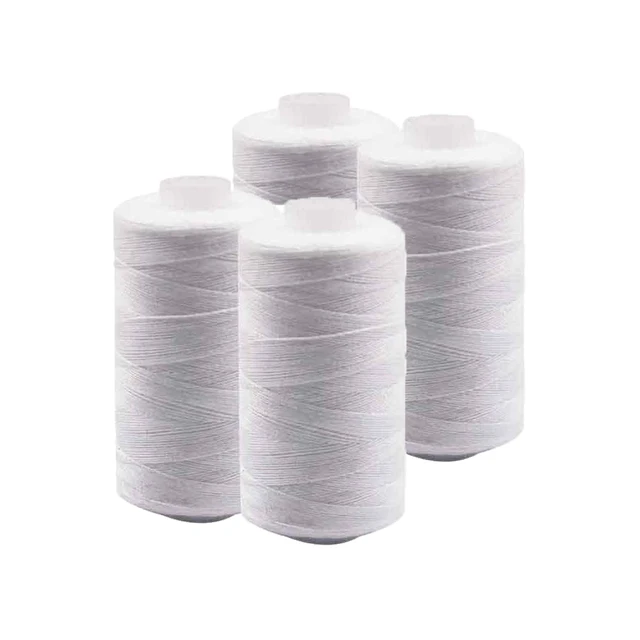 D&D 500M Strong and Durable Sewing Threads for Sewing Polyester Thread Clothes Sewing Supplies Accessories White  Black 4pcs White