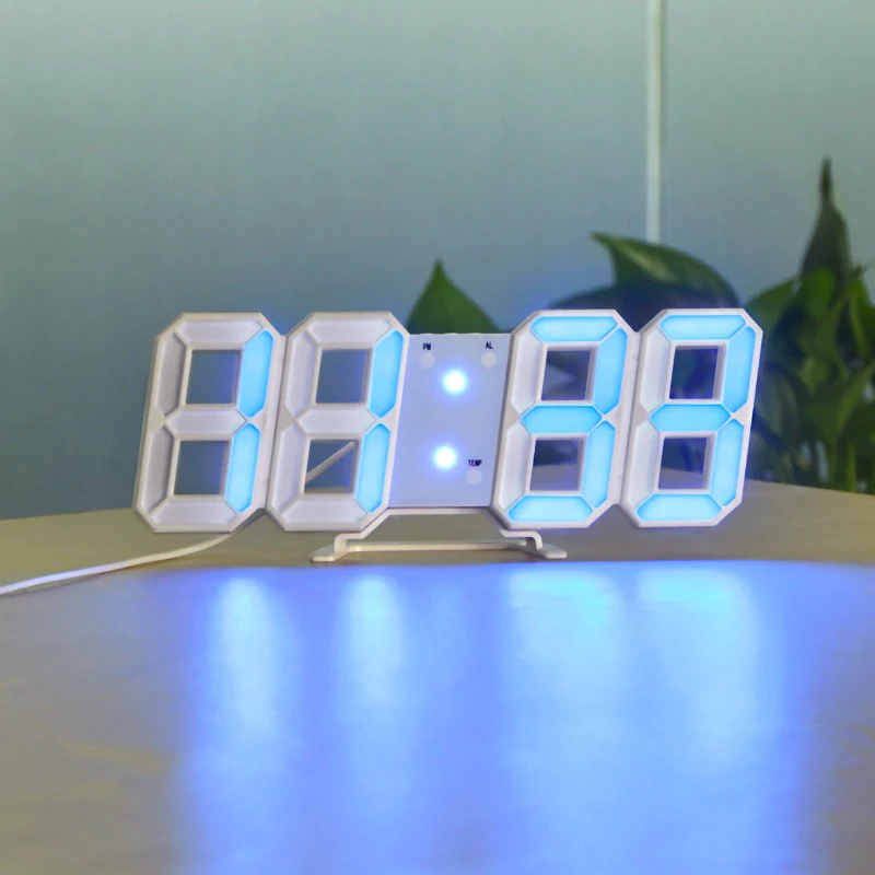 LED Alarm Clock USB Charge 3D Electronic Automatic Induction Digital Clocks Wall Horloge Home Decoration Office Table Desk Clock
