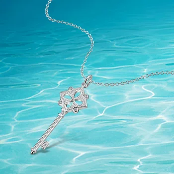 

Fashion Jewelry men women link chain,genuine solid pure silver chain 925 sterling silver key pendants necklace,Holiday gifts