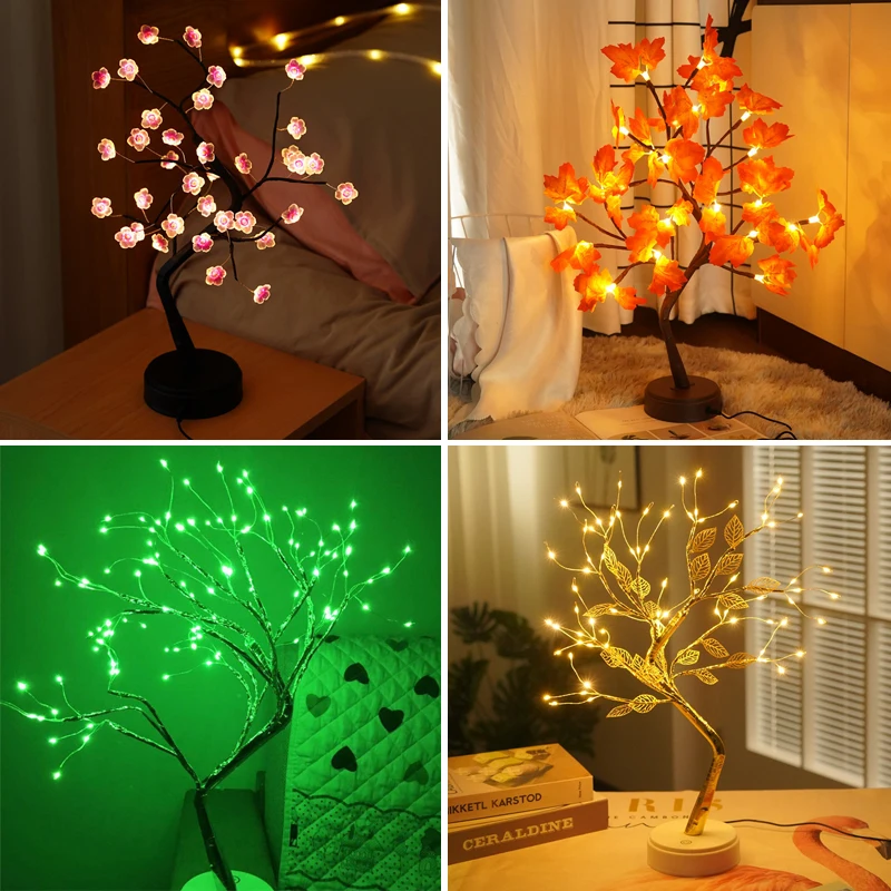 LED Night Light Mini Christmas Twinkling Tree Copper Wire Garland Lamp For Holiday  Home Kids Bedroom Decor Luminary Fairy Lights|Photographic Lighting| -  AliExpress