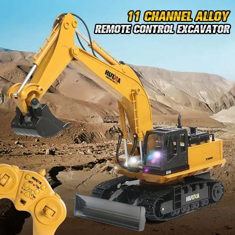 Huina – pelleteuse en alliage pour enfants, jouet télécommandé, ingénierie, camion électronique lourd, 1:16, 510G, 11CH RC, 2.4
