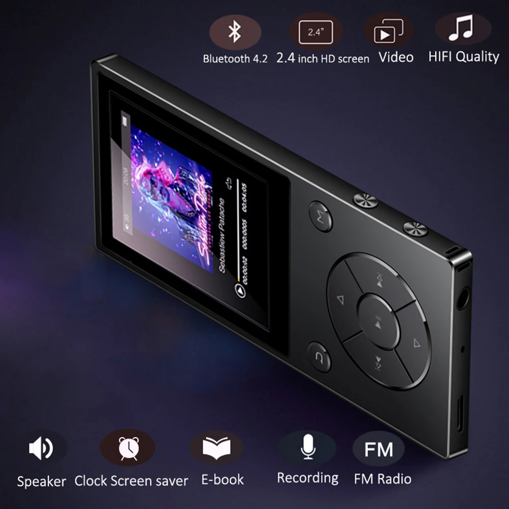 Оригинальный музыкальный mp3 плеер Bluetooth4.2 встроенный динамик с 2 4 дюймовым
