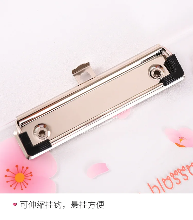 Cartoon A4 File Folder Simple Hipster Transparent Plate Clip Test Paper Clip Students Office Supplies Base Plate Writing Board